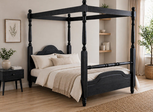 Weybourne Four Poster Bed in Black Ash Finish