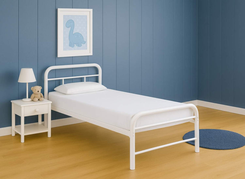 Single White Metal Bed - Cransfield 