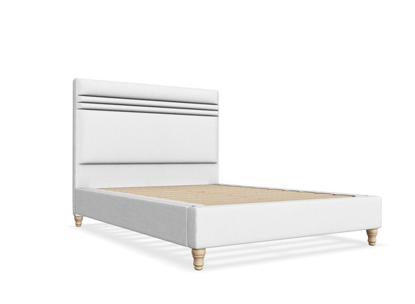 Alby Fabric Bed Frame Finished in Moda White Fabric