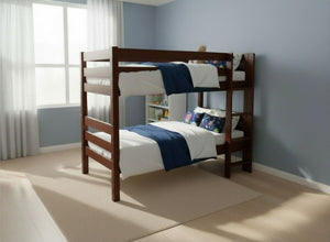 Wooden Bunk Bed in Mahogany Finish (Right Ladder)