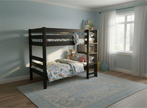 Wooden Bunk Bed in Black Ash Finish (Right Ladder)