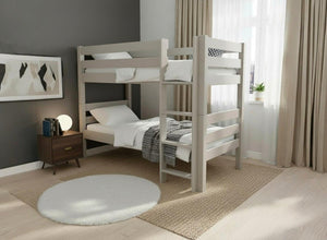 Wooden Bunk Bed in Dovetail Grey Finish (Right Ladder)