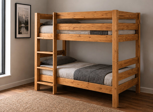 Wooden Bunk Bed Stained Oak