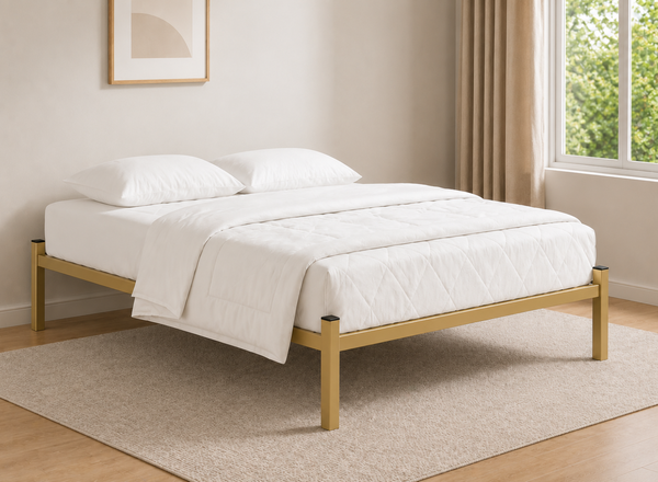 Wroxham Platform Bed in Gold
