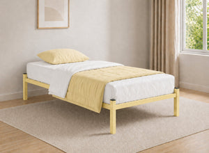 Wroxham Platform Bed in Pastel Yellow, Single Size
