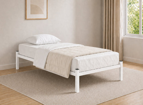 Wroxham Platform Bed in White, Single Size