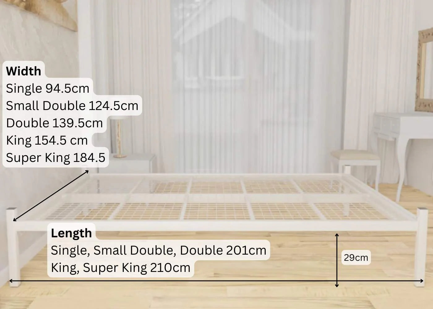 Wyoming Bed Frame Dimensions