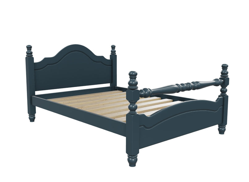 Yaxham Wooden Bed Finished in Painted Hague Blue