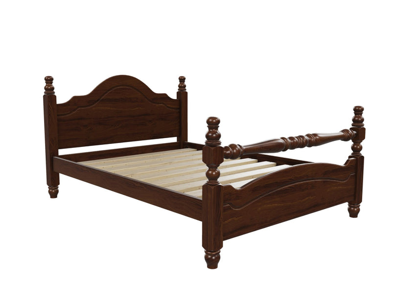 Yaxham Wooden Bed Finished in Stained Chocolate Brown