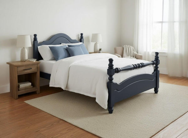 Yaxham Wooden Bed in Hague Blue Finish