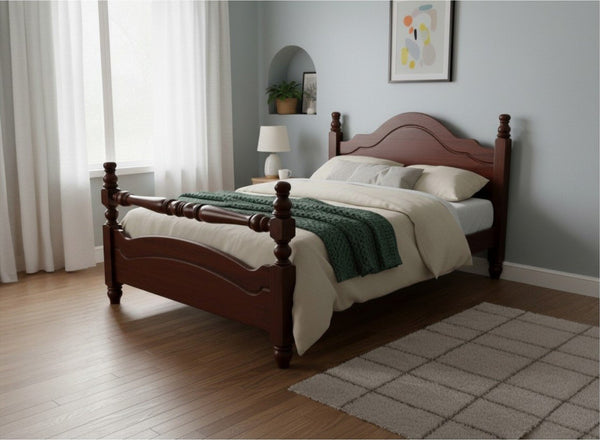 Yaxham Wooden Bed in Mahogany Finish