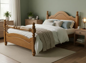 Yaxham Wooden Bed in Oak Finish