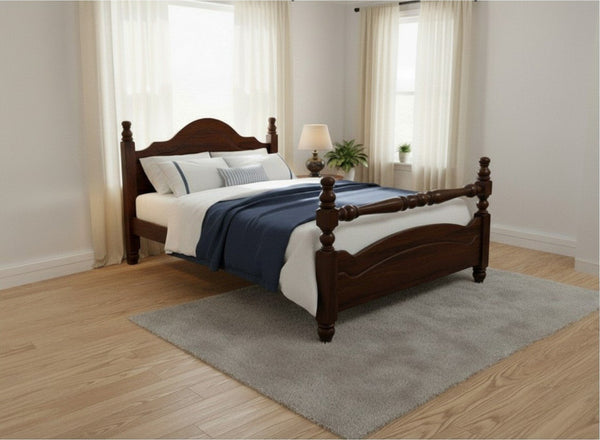 Yaxham Wooden Bed in Chocolate Finish