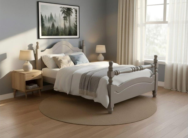 Yaxham Wooden Bed in Dovetail Grey Finish