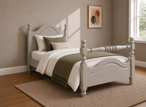 Yaxham Grey Wooden Bed with Rail End, Single Size