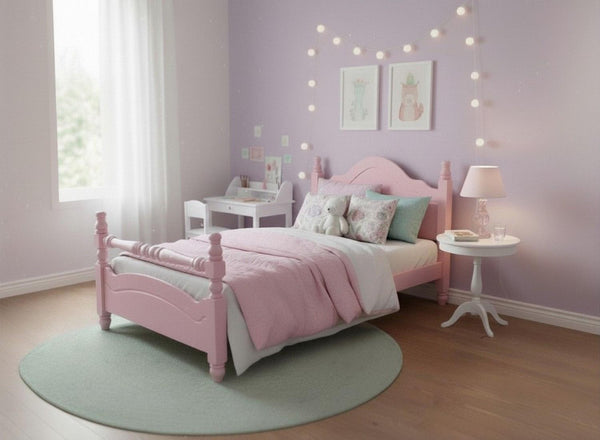 Yaxham Wooden Bed in Nancy's Blushes Pink Finish