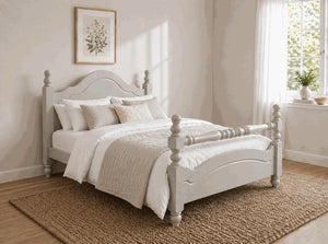 Yaxham Grey Wooden Bed Frame with Rail - Dove Tale Grey