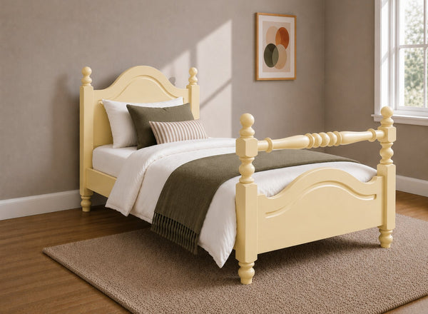 Yaxham Yellow Wooden Bed with Rail End, Single Size