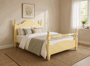 Yaxham Yellow Wooden Bed with Rail End - Dayroom Yellow
