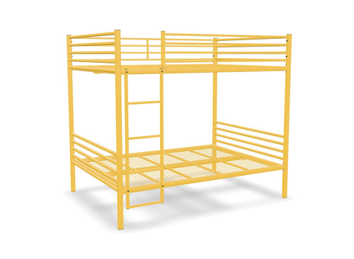 Metal Quad Bunk Bed Finished in Painted Yellow