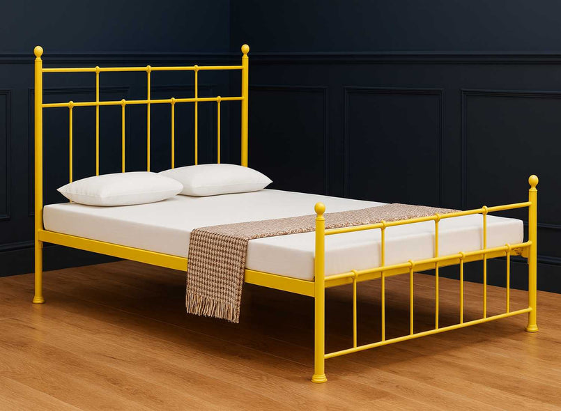 Double Levington Metal bed in Yellow