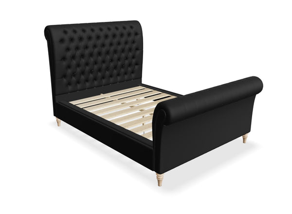 Congham Fabric Bed with High Foot End in Night Black