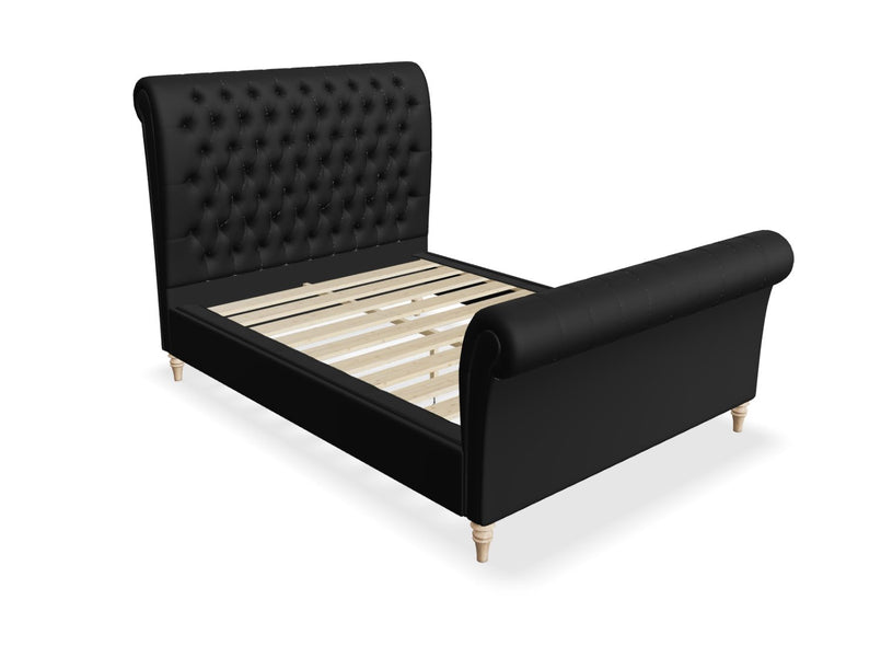 Congham Fabric Bed with High Foot End in Night Black