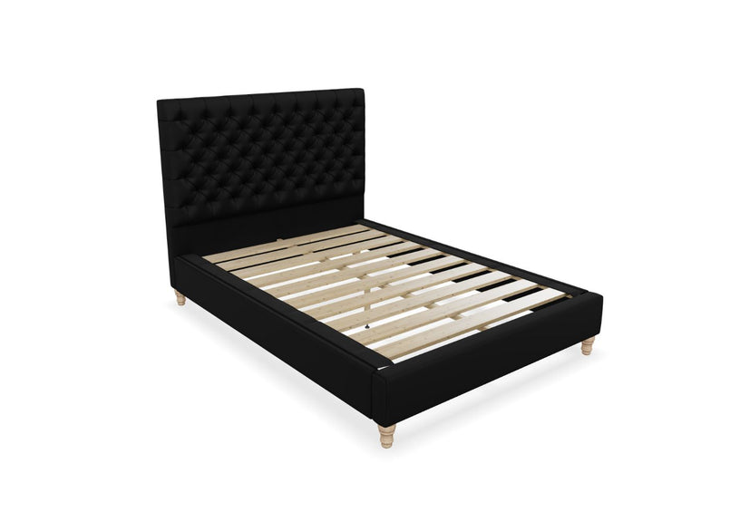 Holkham Bed in Black Fabric