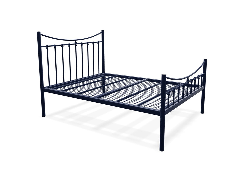 Bronx High End Metal Bed Frame Finished in Painted Blue