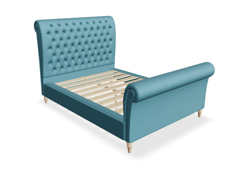 Congham Fabric Bed with High Foot End in Cobalt Blue 