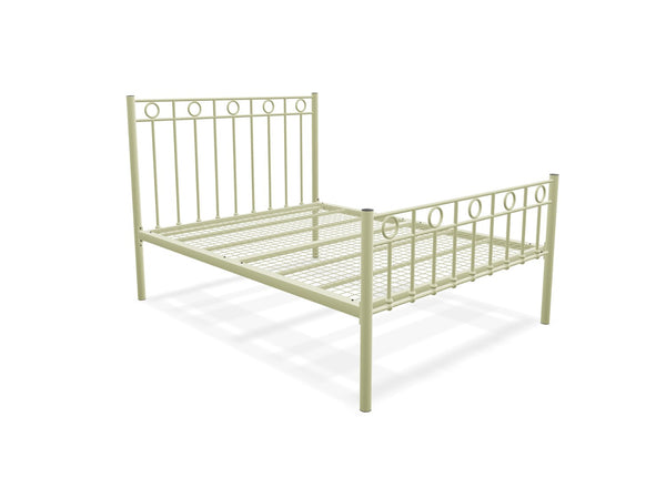 Indiana High End Metal Bed Frame Finished in Painted Cream