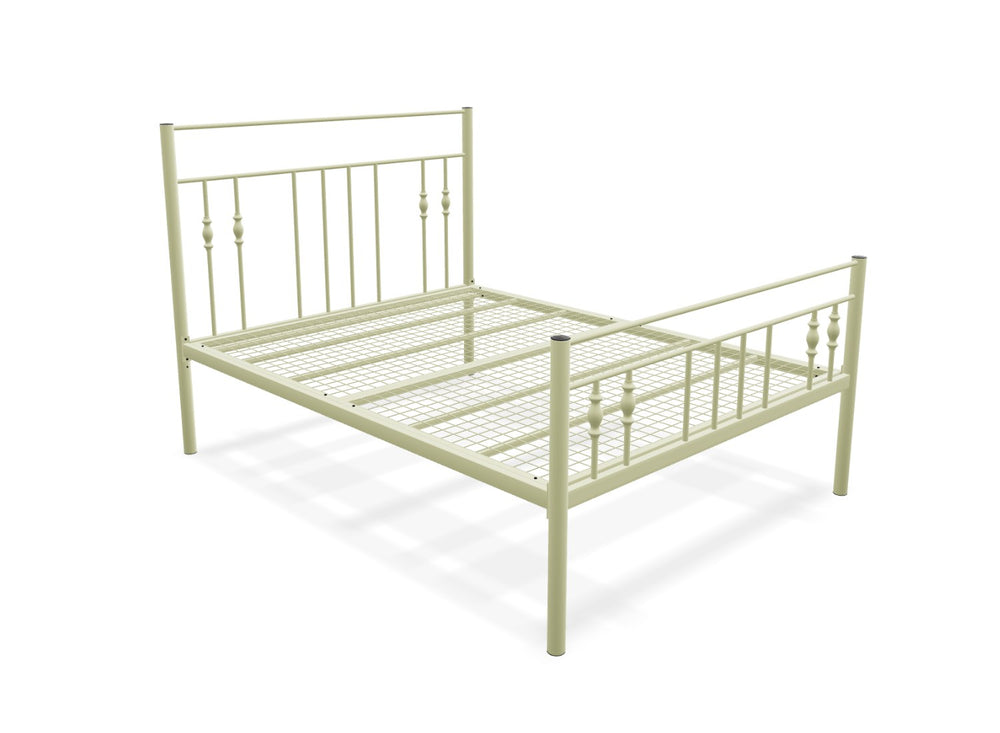 Georgia High End Metal Bed Frame in Painted Cream