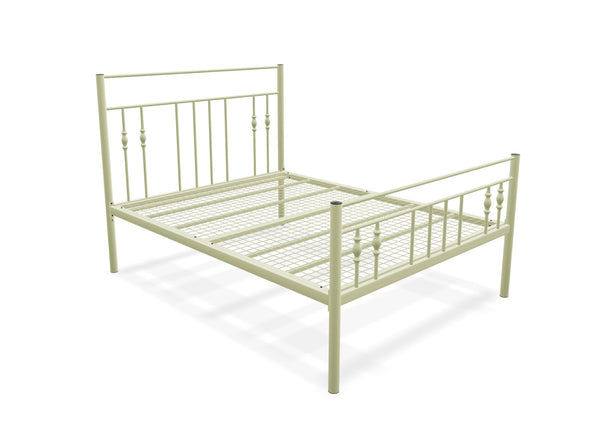 Georgia High End Metal Bed Frame in Painted Cream