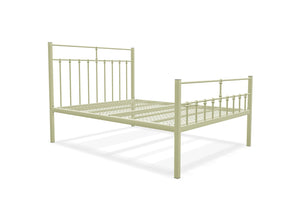 Lenox High End Metal Bed Frame Finished in Painted Cream