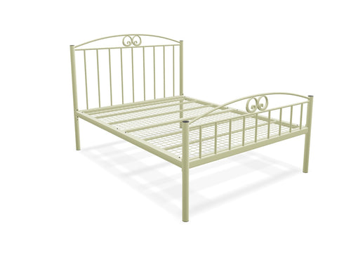 Aubrey High End Bed Finished in Cream