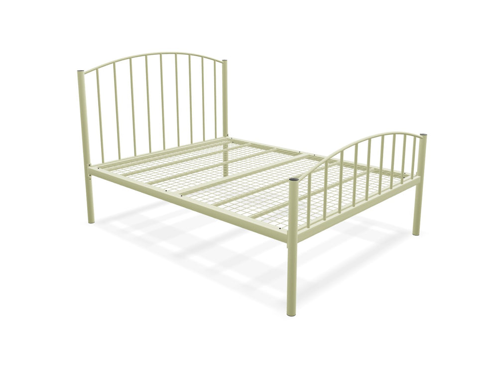 Memphis Low End Metal Bed Frame Finished in Painted Cream