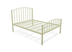 Memphis Low End Metal Bed Frame Finished in Painted Cream
