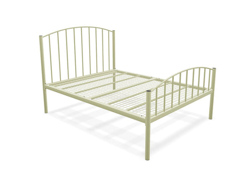 Memphis Low End Metal Bed Frame Finished in Painted Cream
