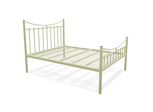 Bronx High End Metal Bed Frame Finished in Painted Cream