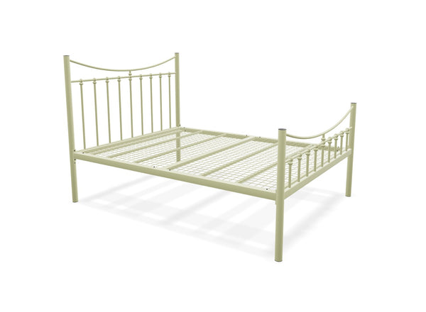 Bronx High End Metal Bed Frame Finished in Painted Cream