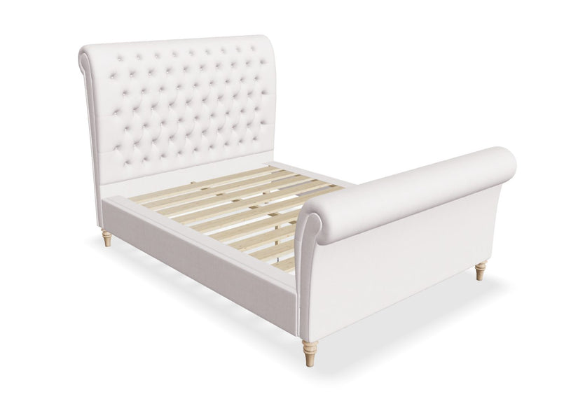 Congham Fabric Bed with High Foot End in Putty Cream 