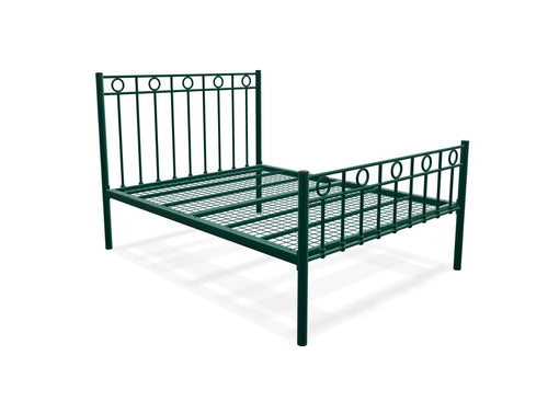 Indiana High End Metal Bed Frame Finished in Painted Green