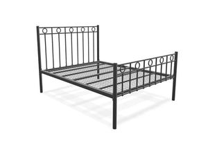 Indiana High End Metal Bed Frame Finished in Painted Grey
