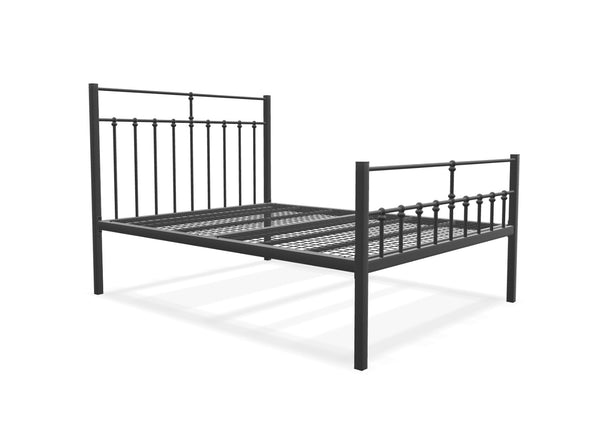 Lenox High End Metal Bed Frame Finished in Painted Grey