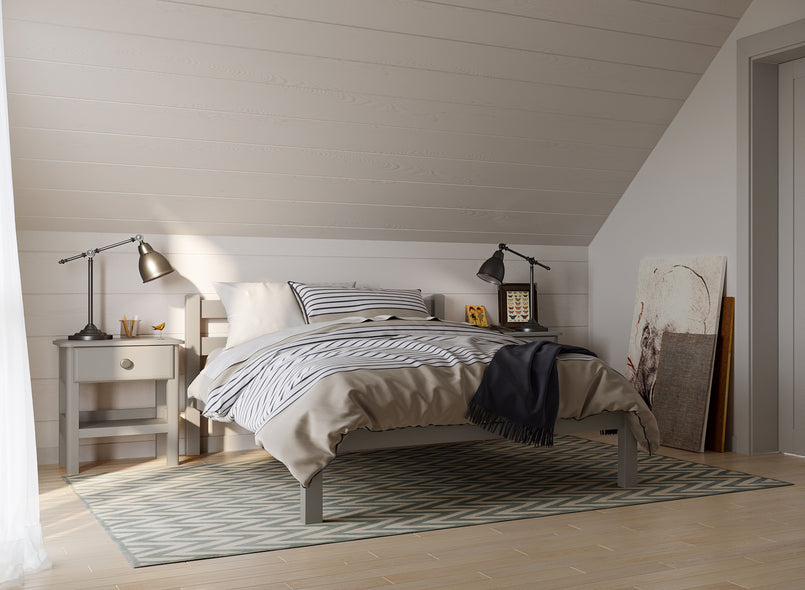 Newport Wooden Bed in Grey
