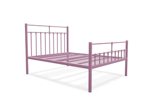 Lenox High End Metal Bed Frame Finished in Painted Pink