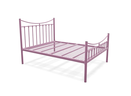 Bronx High End Metal Bed Frame Finished in Painted Pink