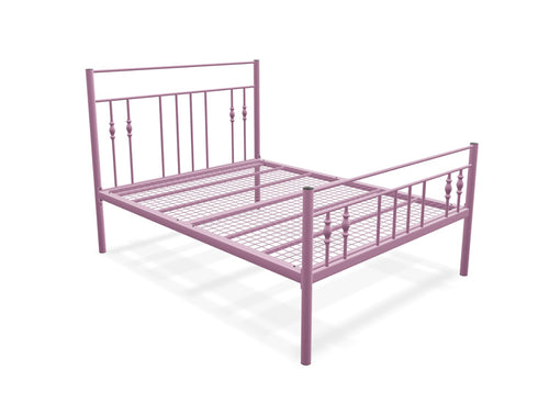 Georgia High End Metal Bed Frame in Painted Pink