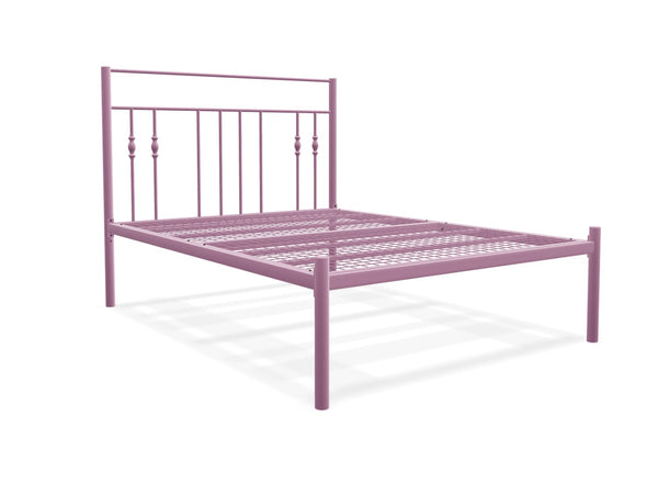 Gemma Low End Metal Bed Frame Finished in Painted Pink