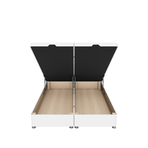 King Ottoman Bed - End lift Ottoman bed in Faux Linen Light Grey